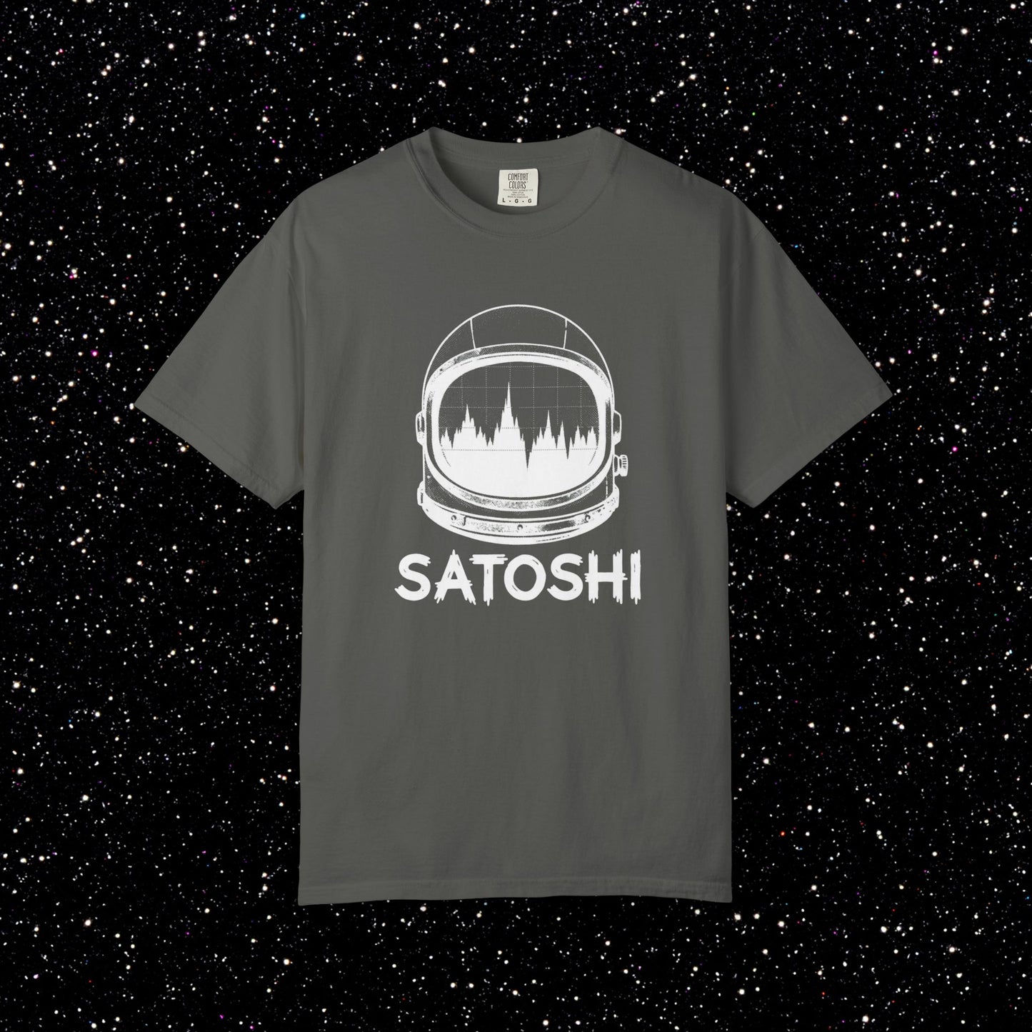 Satoshi Astronaut T-Shirt | Bitcoin Space Helmet Graphic Tee