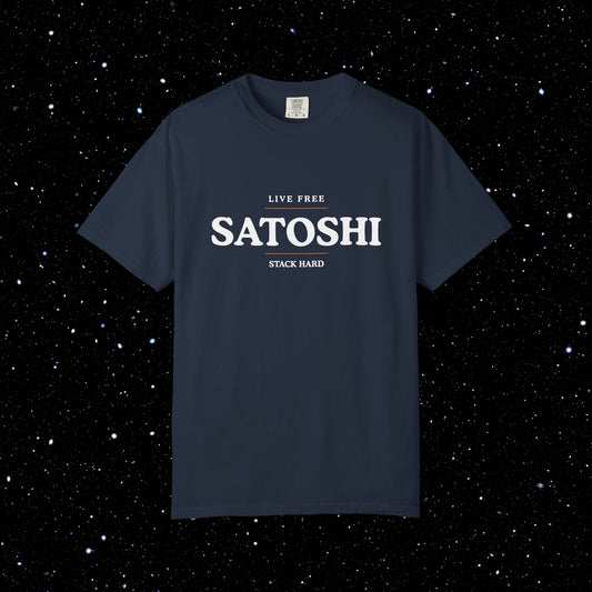 Satoshi Live Free Stack Hard Tee