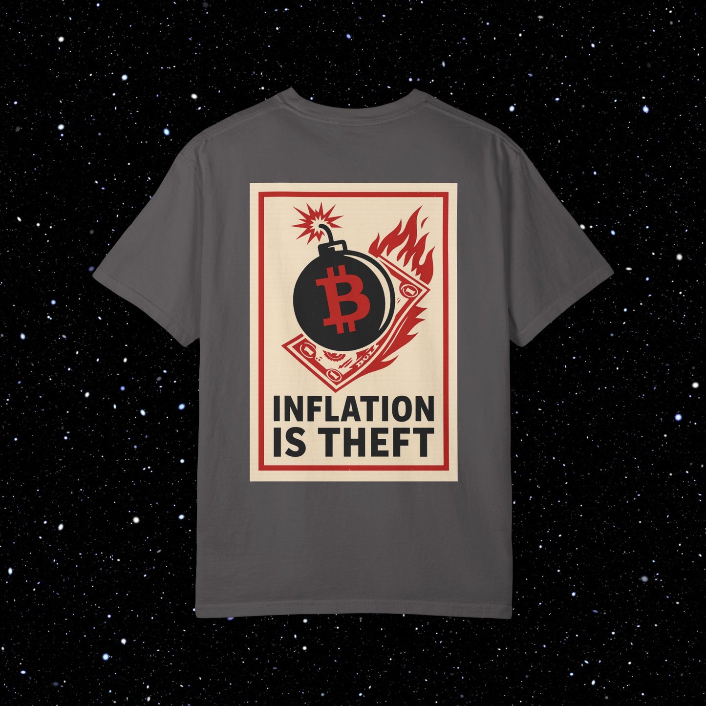Inflation is Theft Back Print Bitcoin Tee