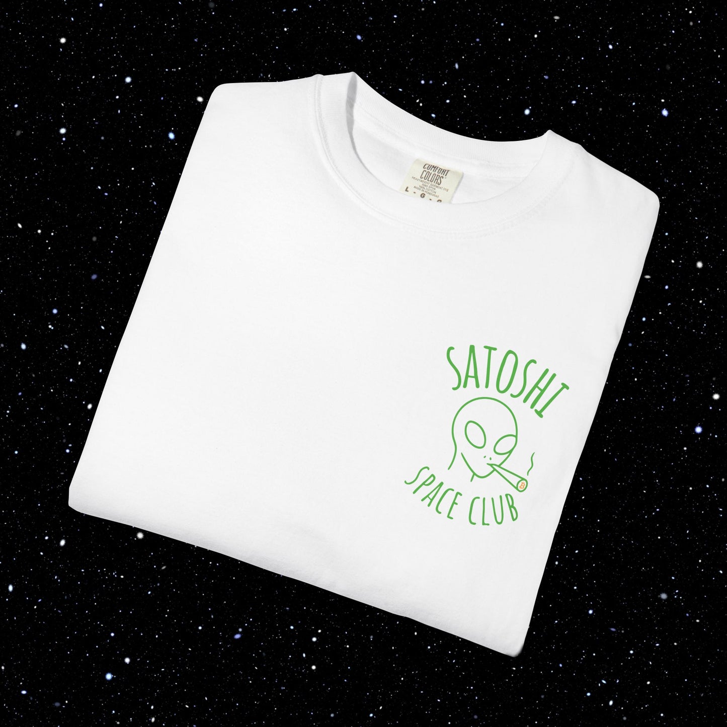 Satoshi Space Club Line Art Backprint Tee