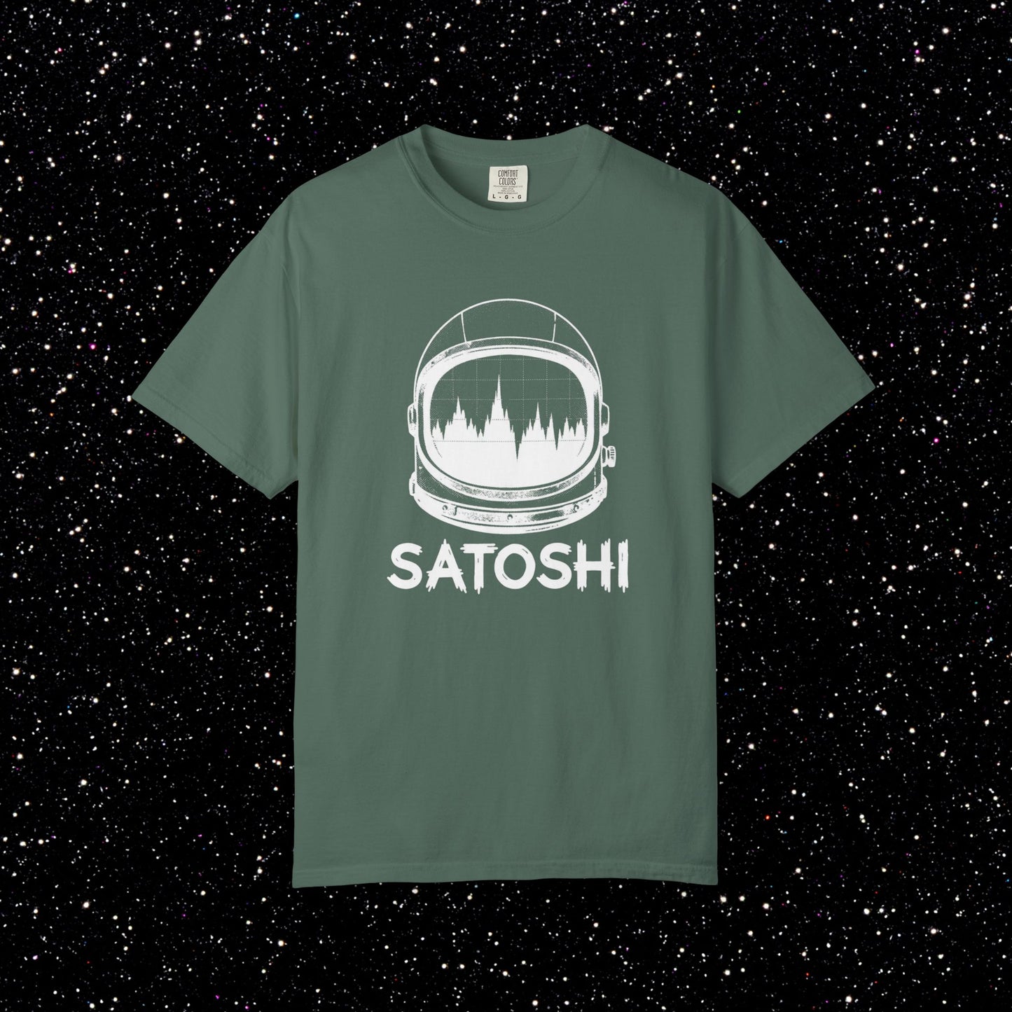 Satoshi Astronaut T-Shirt | Bitcoin Space Helmet Graphic Tee