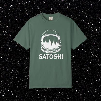Satoshi Astronaut T-Shirt | Bitcoin Space Helmet Graphic Tee