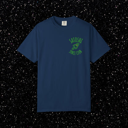 Satoshi Space Club Rocket Line Art Backprint Tee