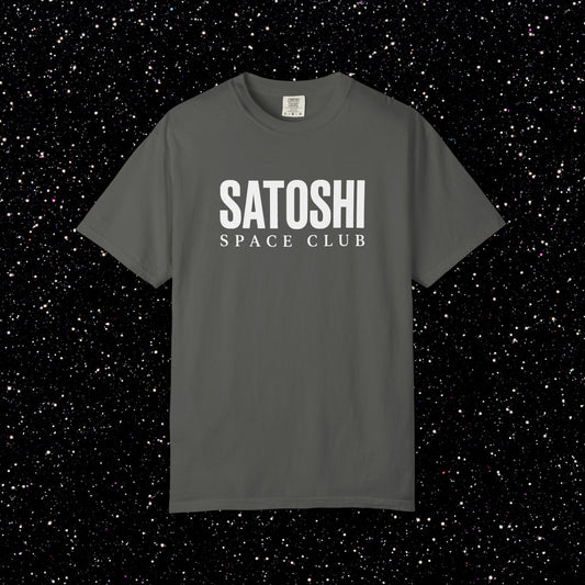 Satoshi Space Club T-Shirt | Minimal Bitcoin Space Logo Tee