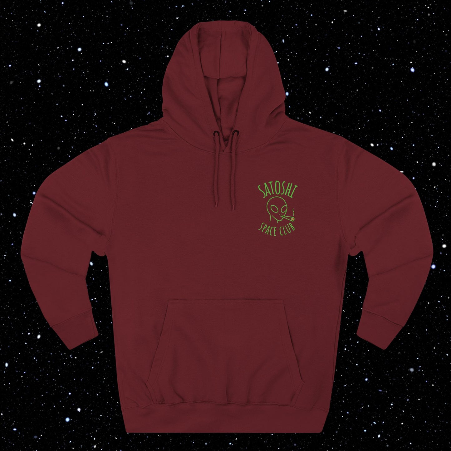 Satoshi Space Club Line Art Backprint Fleece Hoodie