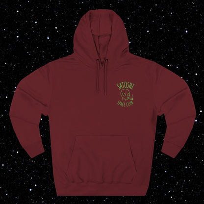 Satoshi Space Club Line Art Backprint Fleece Hoodie