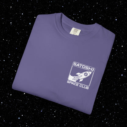 Satoshi Space Club Logo Back Print Bitcoin Tee Shirt