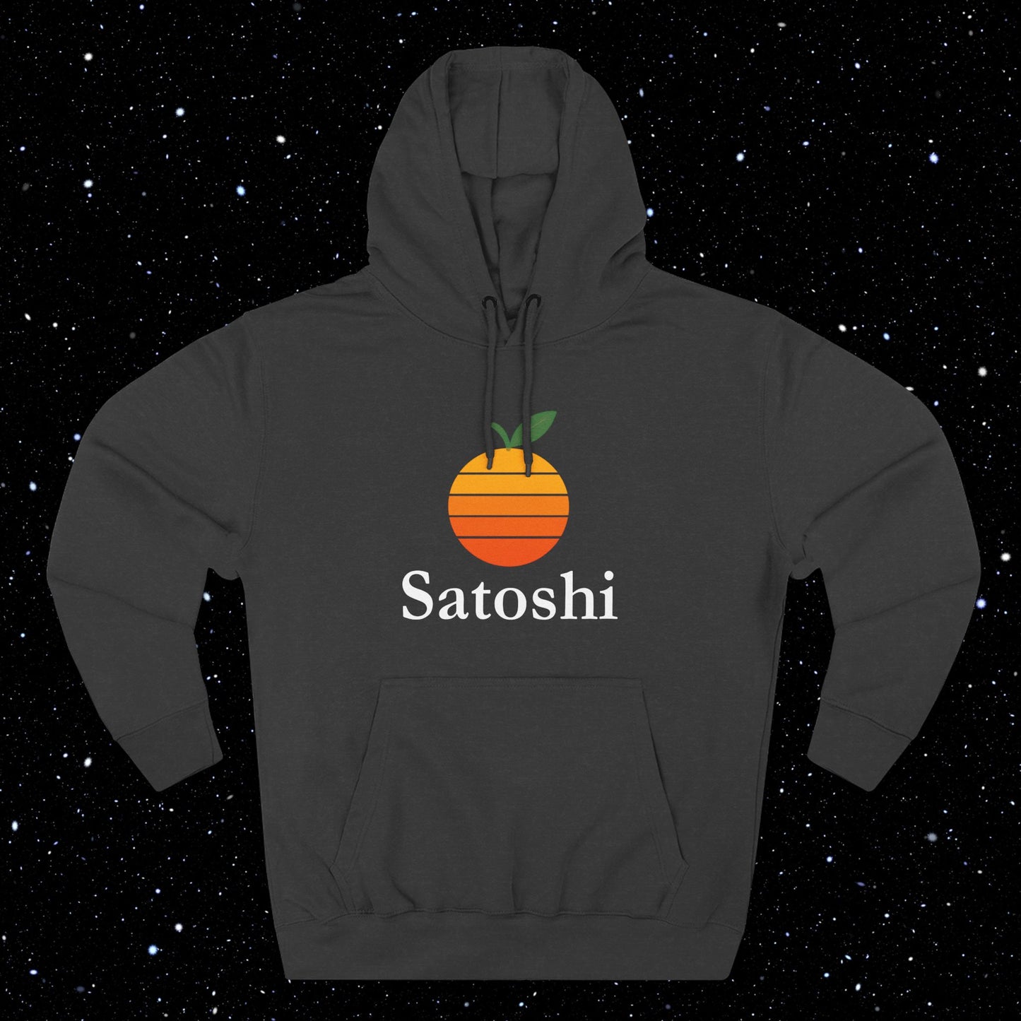 Satoshi Think Different Orange Fleece Hoodie