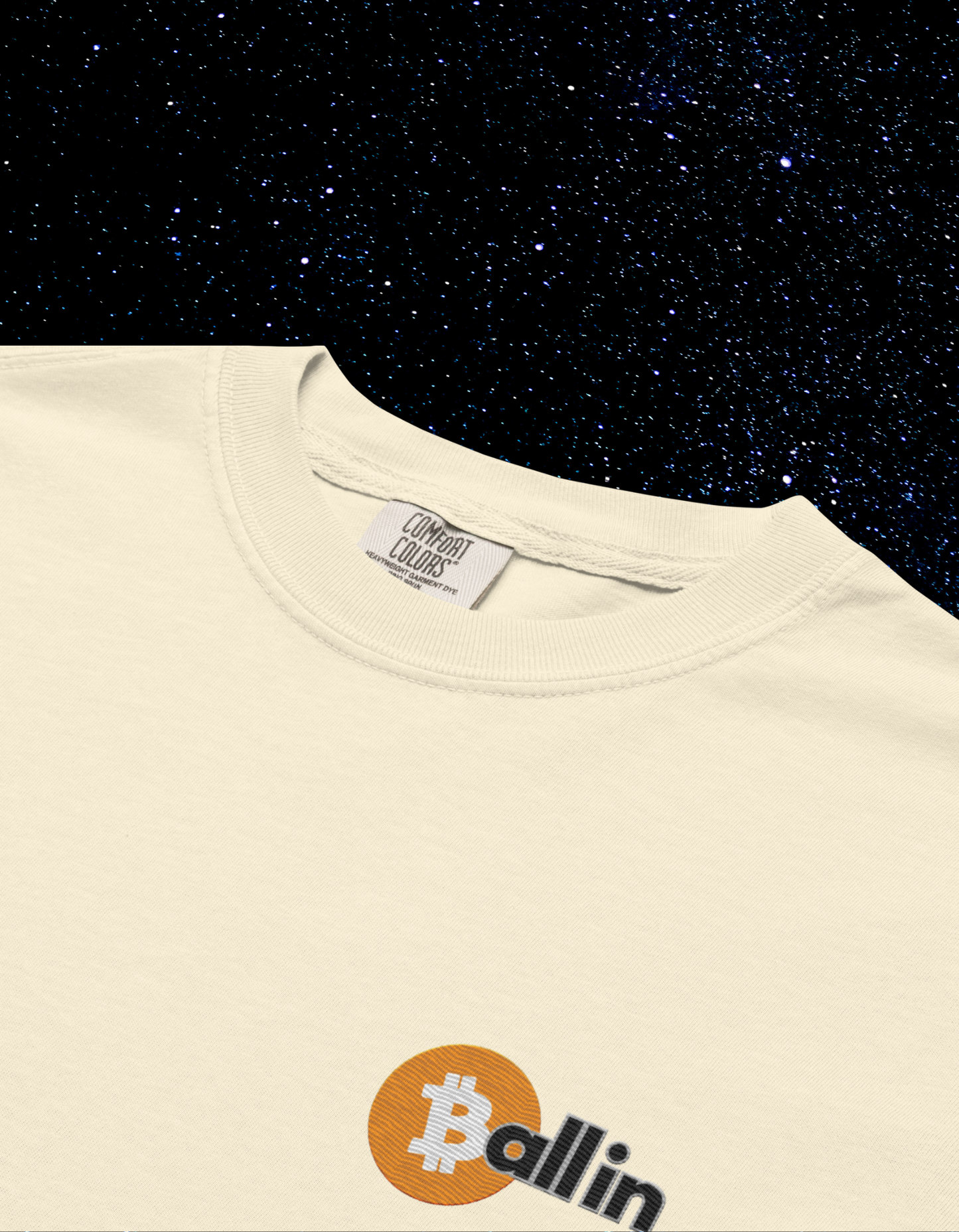 Ballin' Embroidered Bitcoin Comfort Colors Tee