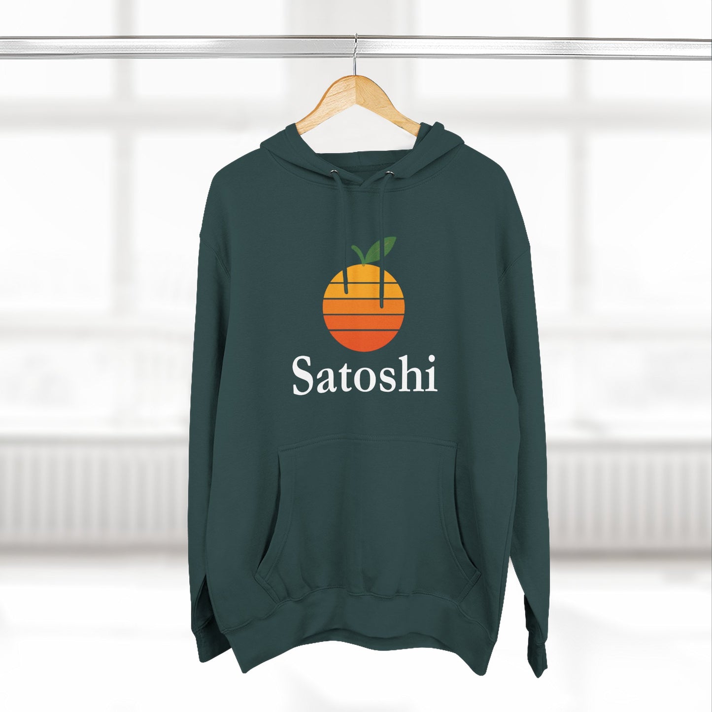 Satoshi Think Different Orange Fleece Hoodie