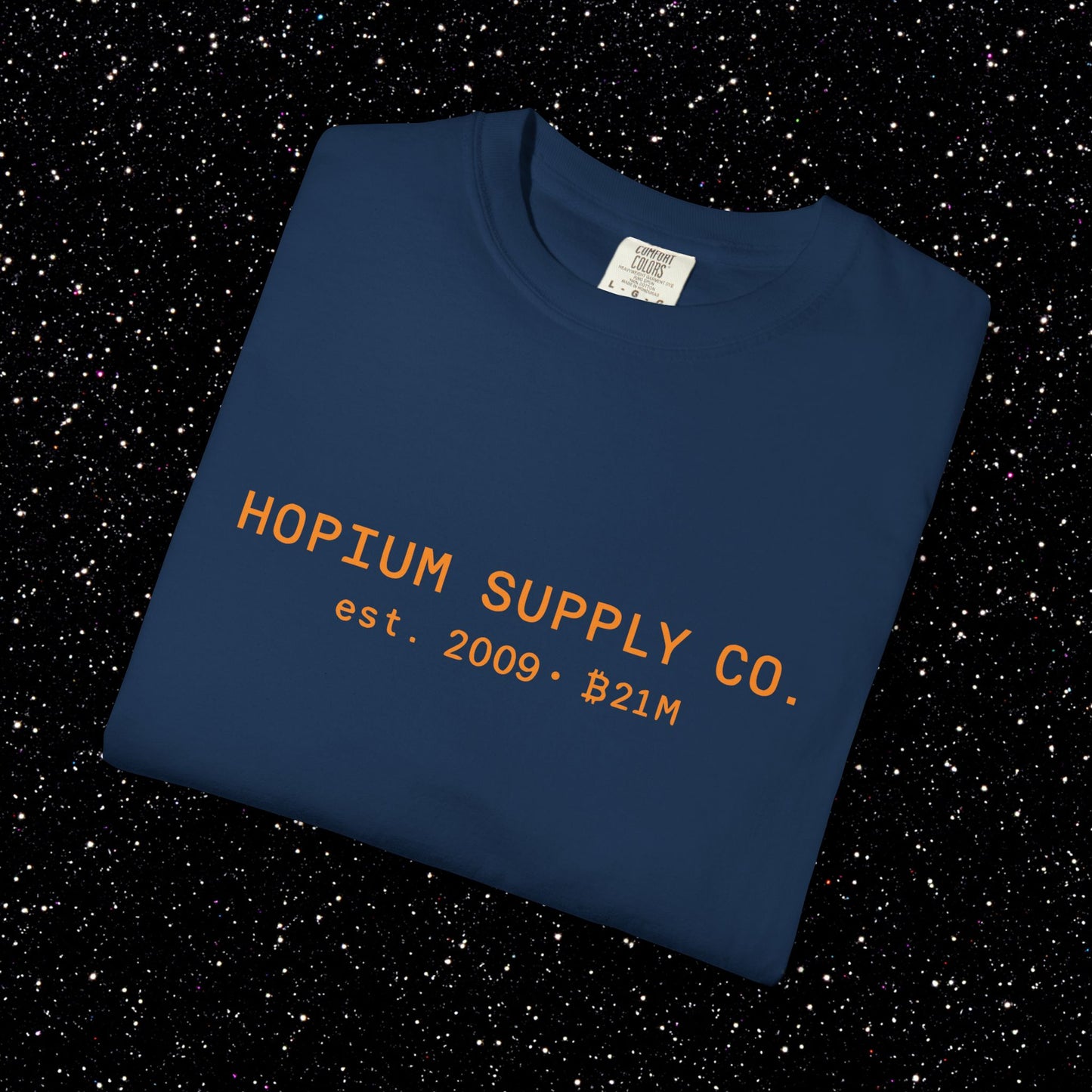 Hopium Supply Co. – 2009 Minimal Bitcoin Tee