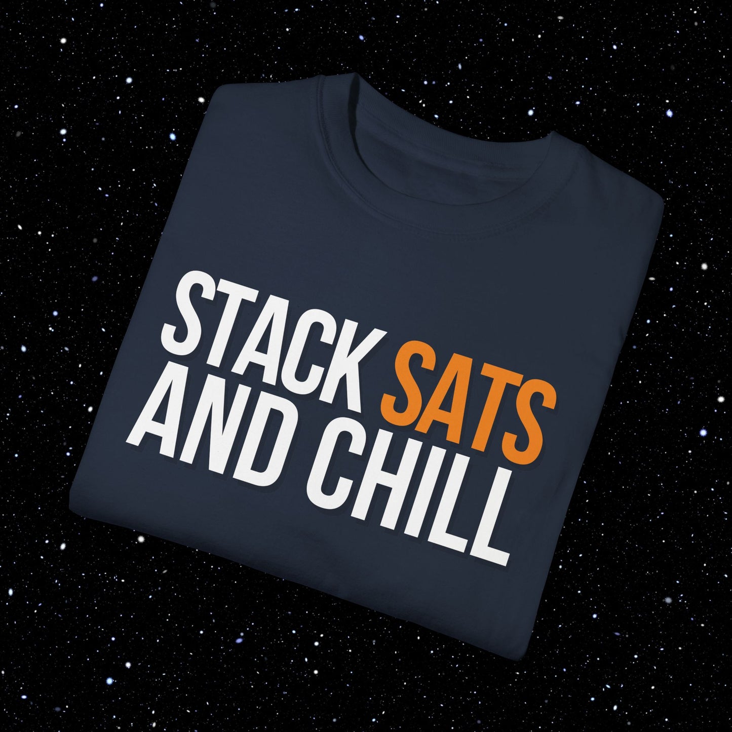 Stack Stats and Chill - Comfort Colors Bitcoin Tee