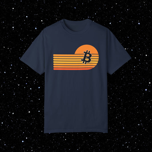 Bitcoin Retro Sunset Tee Shirt