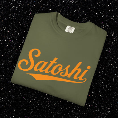 Satoshi Baseball Script Tee