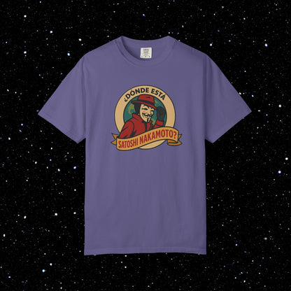 '¿Dónde Está Satoshi Nakamoto?' - Bitcoin Tee Shirt