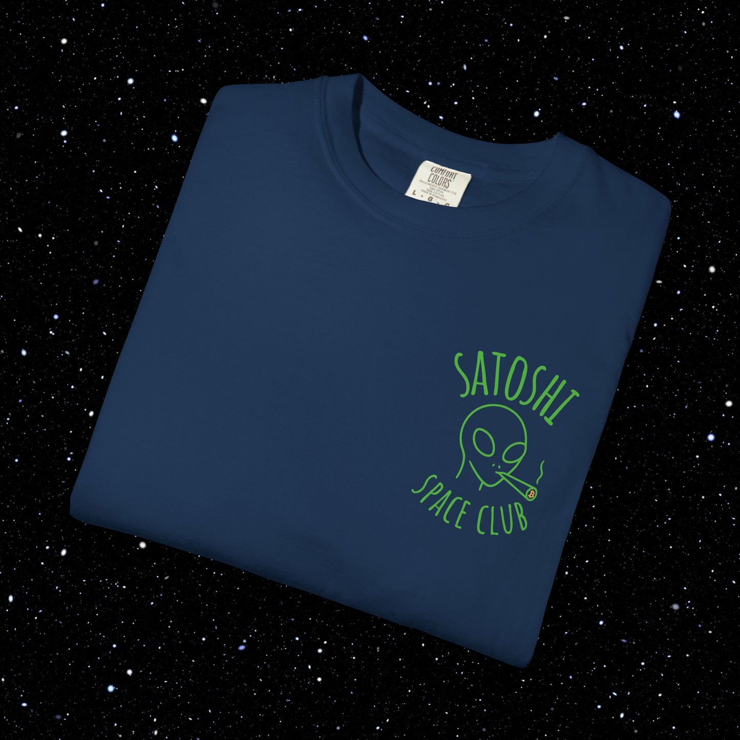 Satoshi Space Club Line Art Backprint Tee