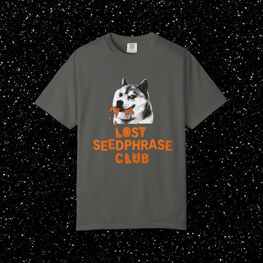 Lost Seedphrase Club T-Shirt — Husky Crypto Wallet Recovery Tee