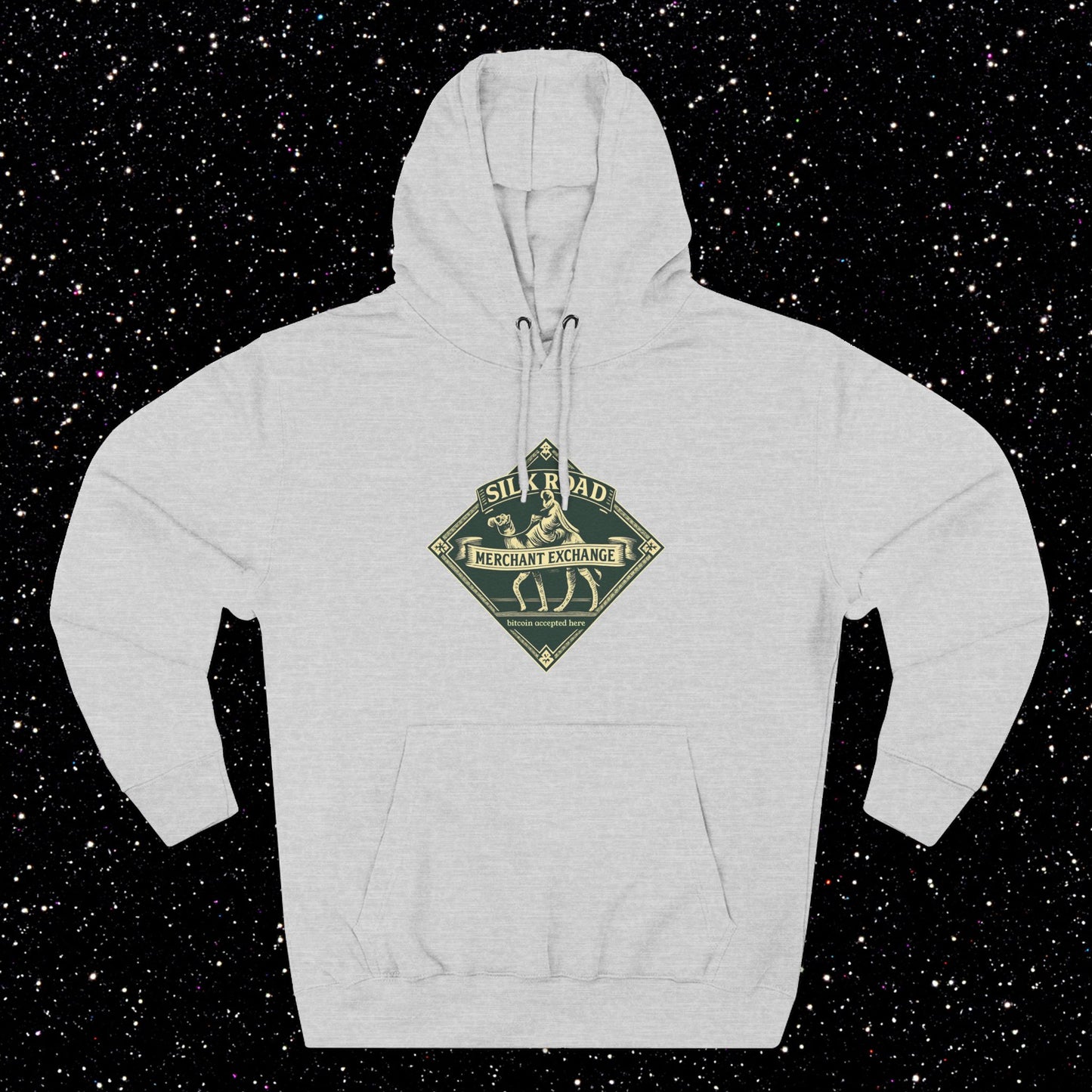 Silk Road Merchant Exchange Hoodie | Bitcoin Accepted Here | Heritage Trade Design