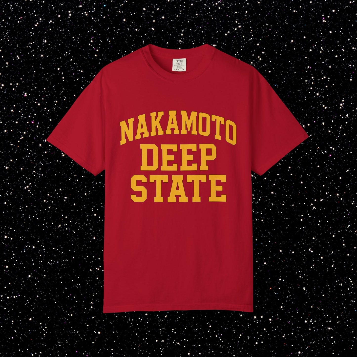 Nakamoto Deep State – Collegiate Bitcoin Tee