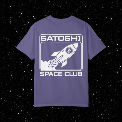 Satoshi Space Club Logo Back Print Bitcoin Tee Shirt