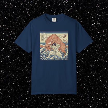 Bitcoin Bull vs Bear Samurai T-Shirt | Ukiyo-e Art Tee