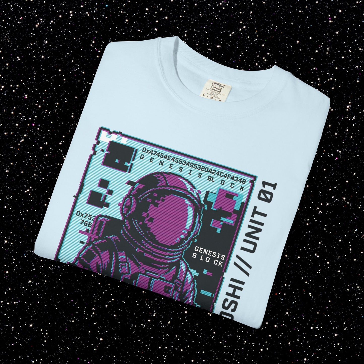 Genesis Block Astronaut T-Shirt | Satoshi Unit 01 Bitcoin Tee