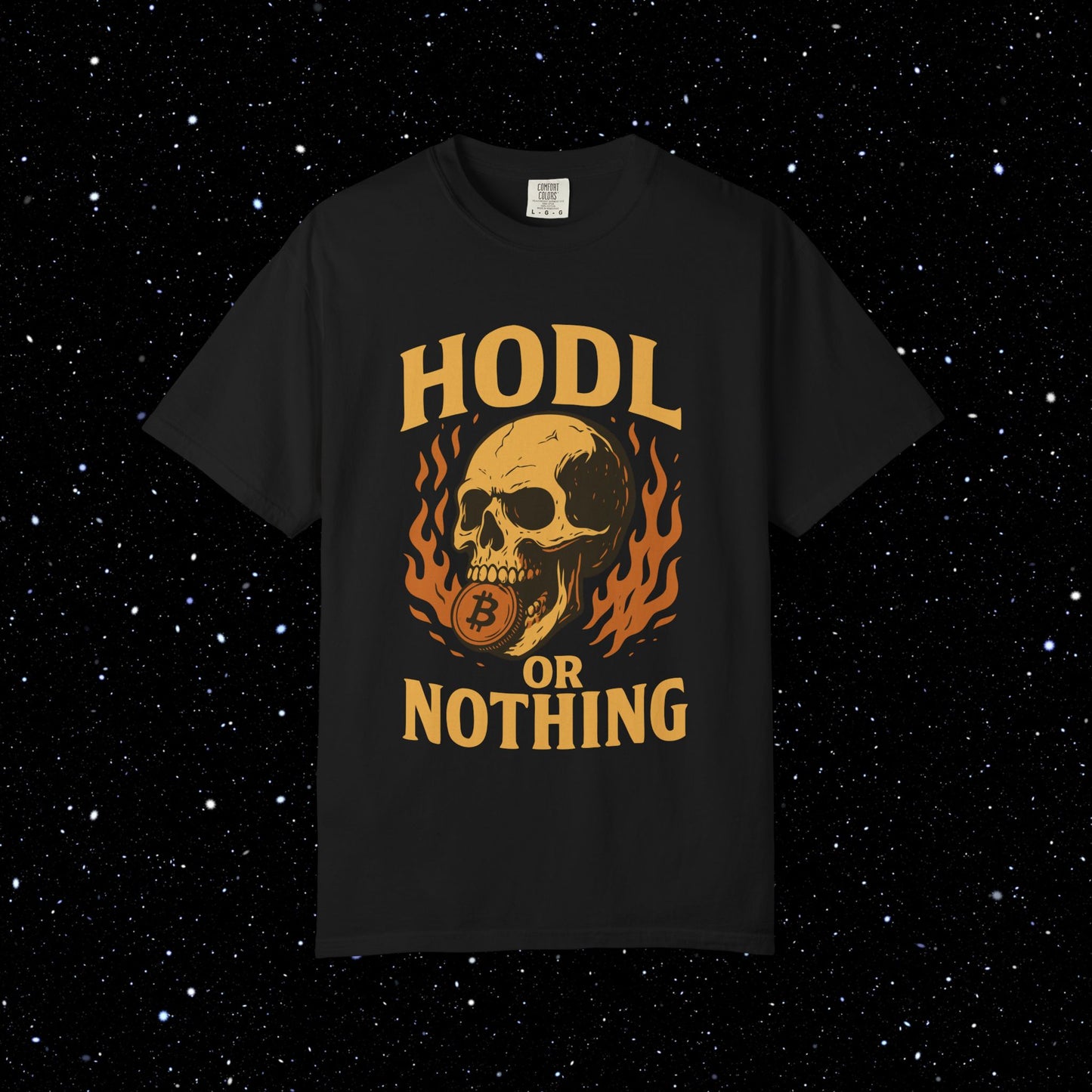 HODL or Nothing Flaming Skull Bitcoin Tee