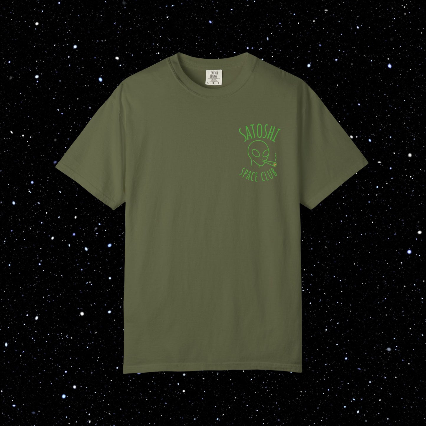 Satoshi Space Club Line Art Backprint Tee