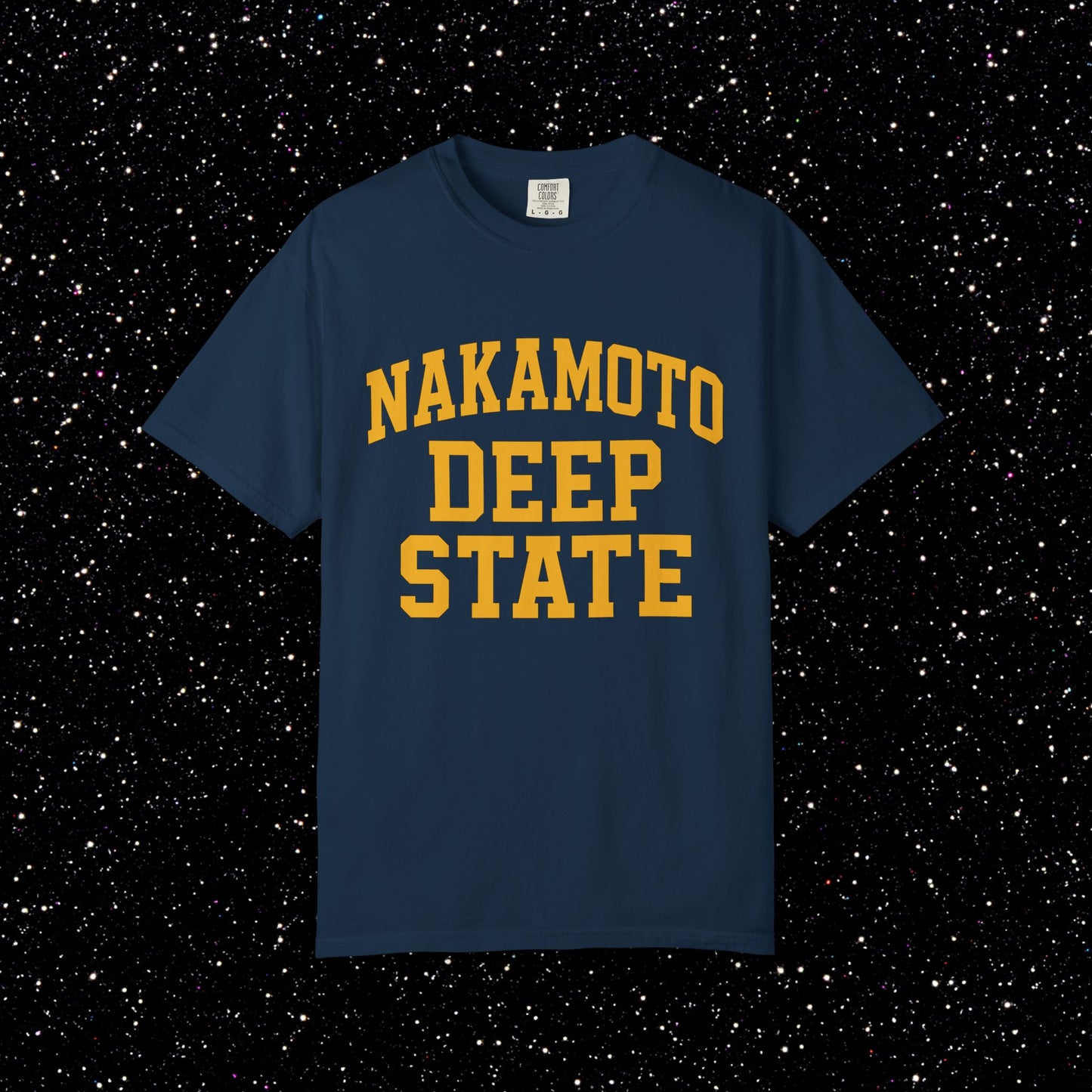 Nakamoto Deep State – Collegiate Bitcoin Tee