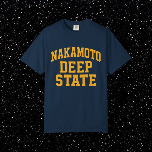 Nakamoto Deep State – Collegiate Bitcoin Tee