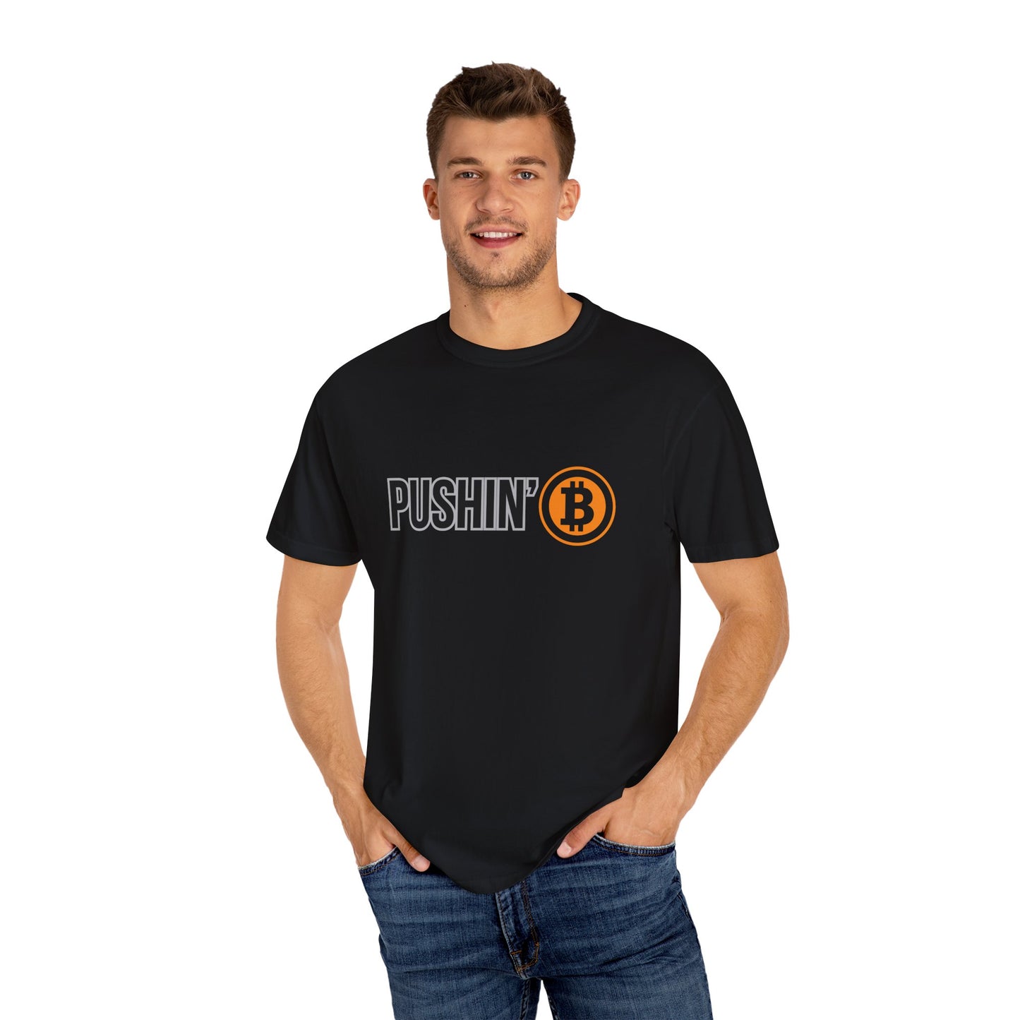 Pushin’ ₿ - Comfort Colors Logo Tee Shirt