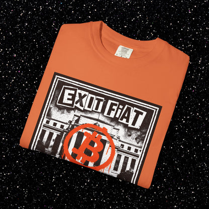 EXIT FIAT Punk Bitcoin T-Shirt | Anti-Central Bank Protest Streetwear