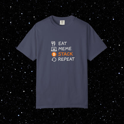 Eat, Meme, Stack, Repeat Bitcoin Tee