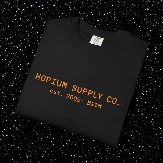 Hopium Supply Co. – 2009 Minimal Bitcoin Tee