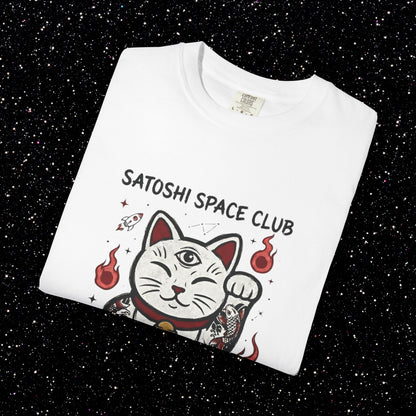 Bitcoin Lucky Cat T-Shirt | Satoshi Space Club Maneki Neko Tee