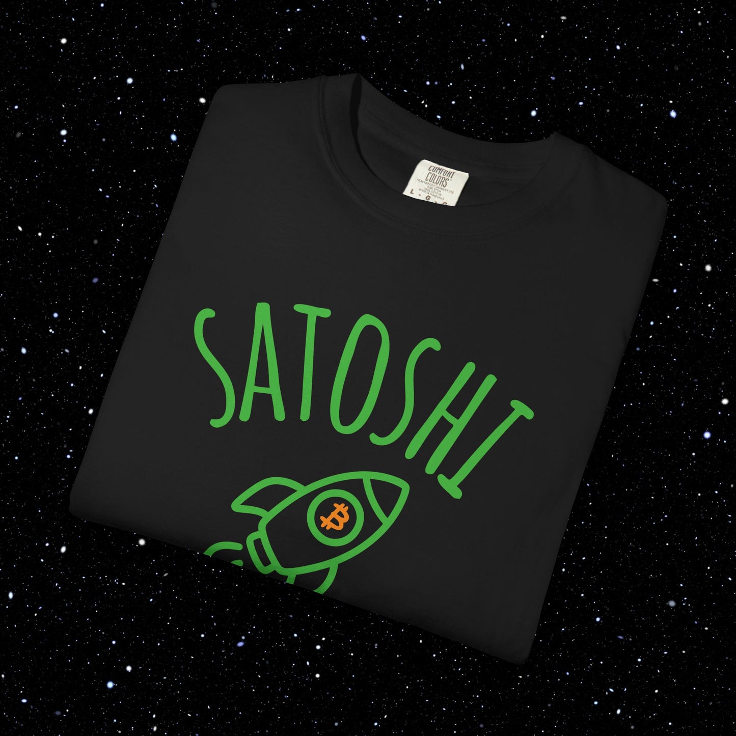 Satoshi Space Club Rocket Line Art Tee