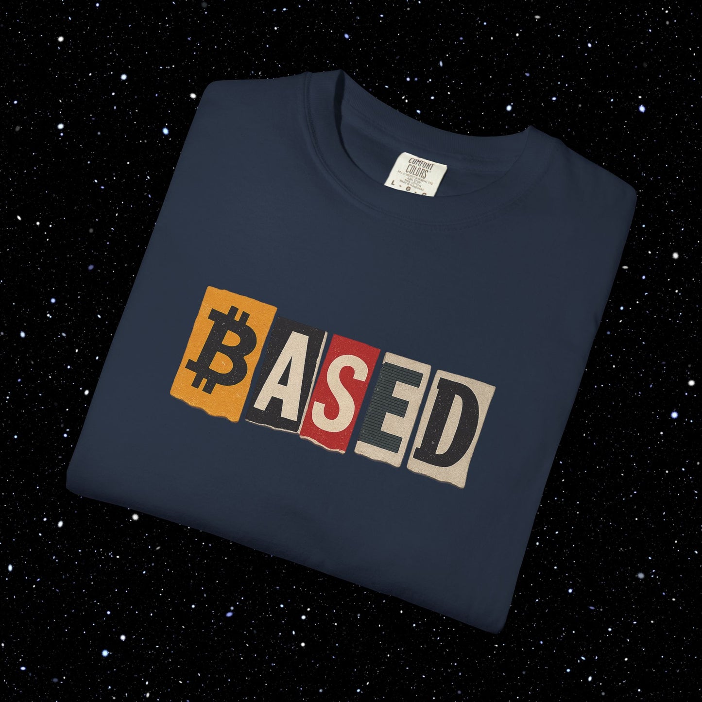 Based Cutout Comfort Colors Bitcoin Tee