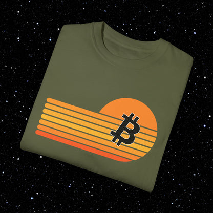 Bitcoin Retro Sunset Tee Shirt
