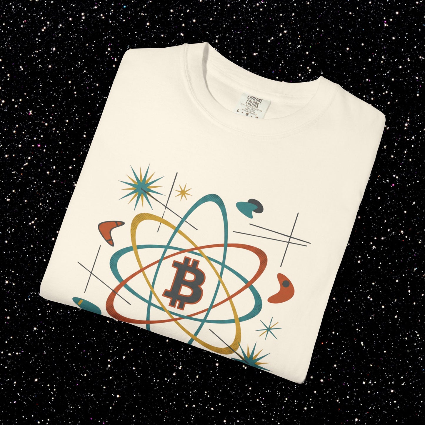 Bitcoin Atomic Currency T-Shirt — Retro Space Crypto Tee