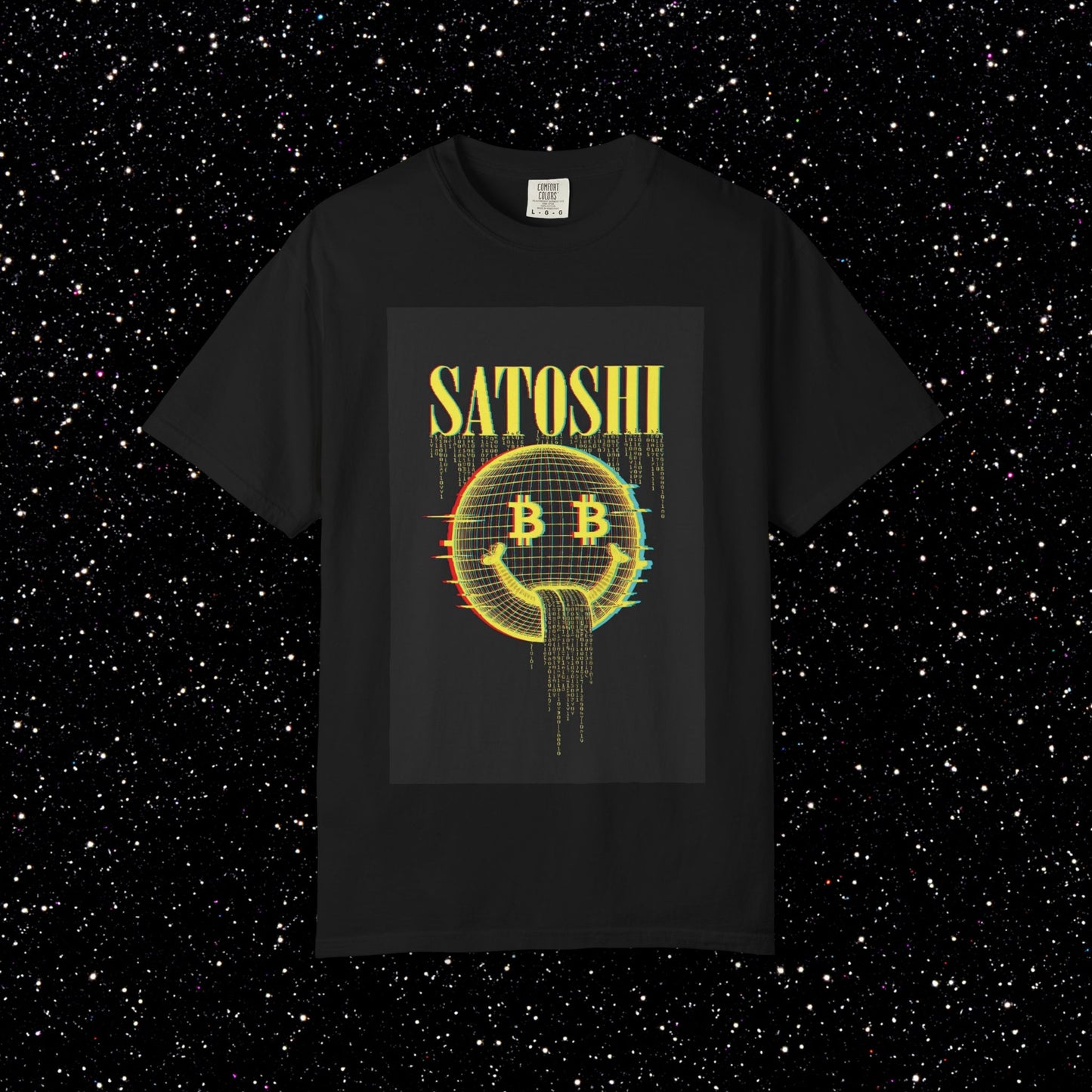 Satoshi Glitch Digital Smile Tee