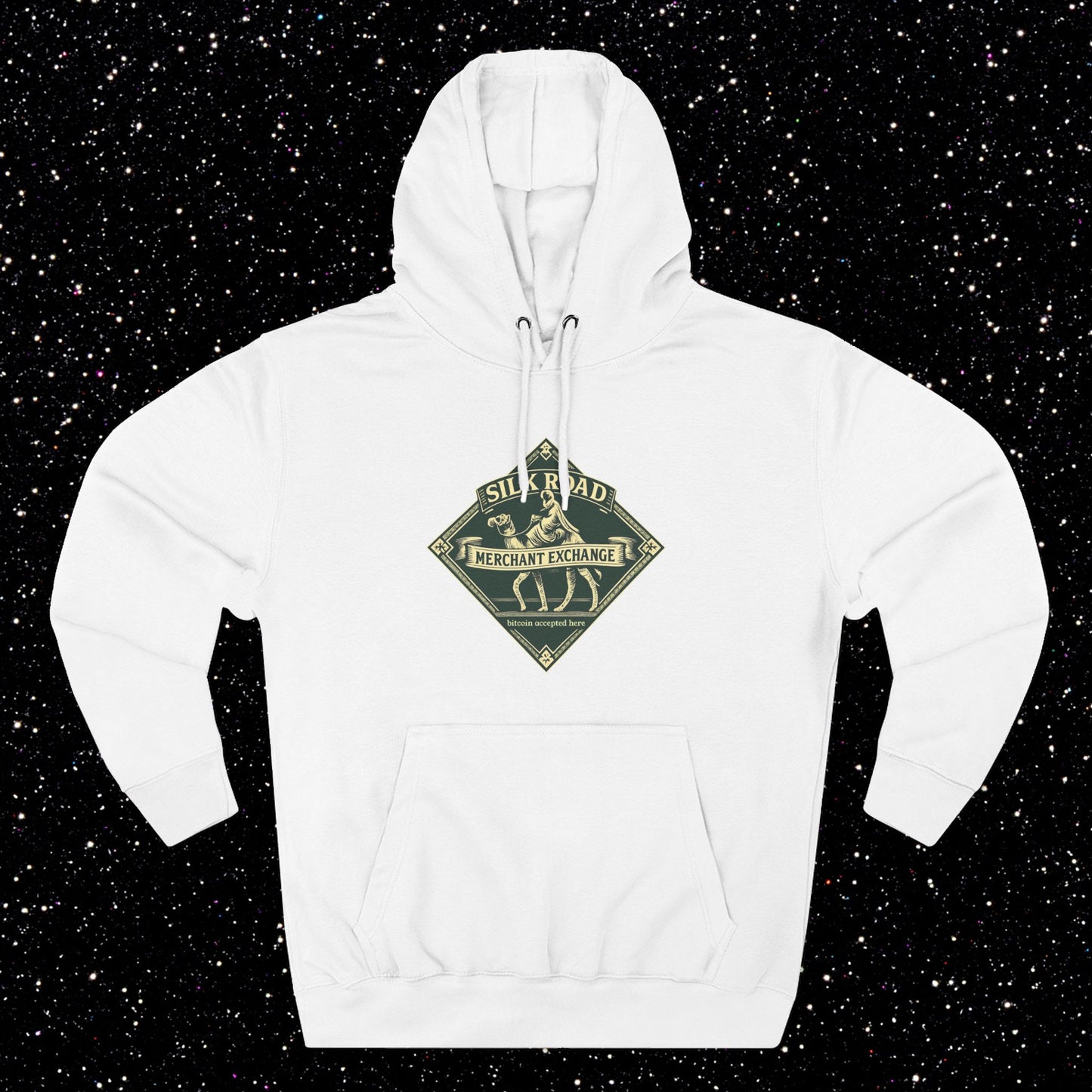 Silk Road Merchant Exchange Hoodie | Bitcoin Accepted Here | Heritage Trade Design