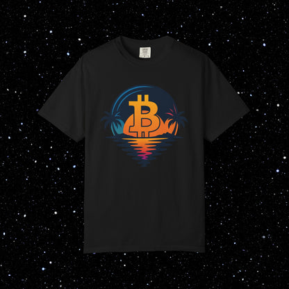 Bitcoin Sunset Beach Tee