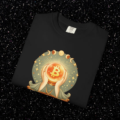 Dreams of Satoshi T-Shirt | Mystical Bitcoin Art Nouveau Boho Crypto Tee