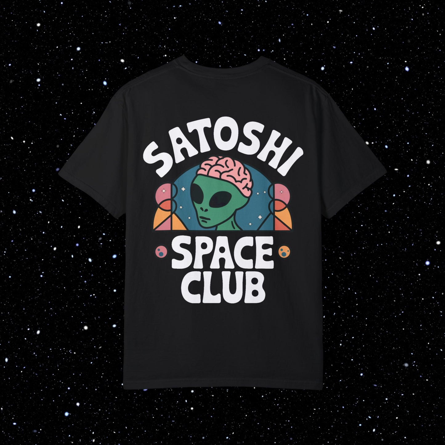 Satoshi Space Club - Alien Brain Back Print Comfort Colors Tee