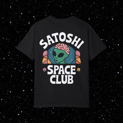Satoshi Space Club - Alien Brain Back Print Comfort Colors Tee