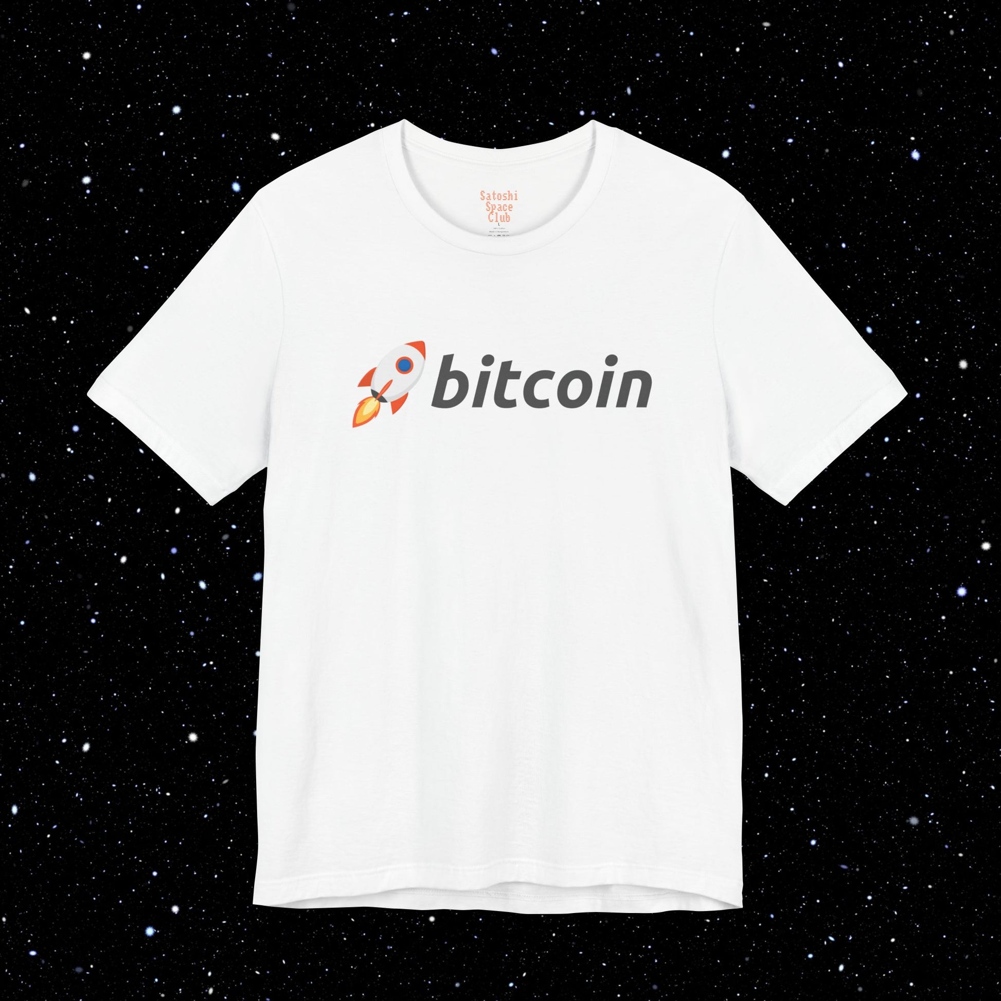 bitcoin rocket tee shirt white