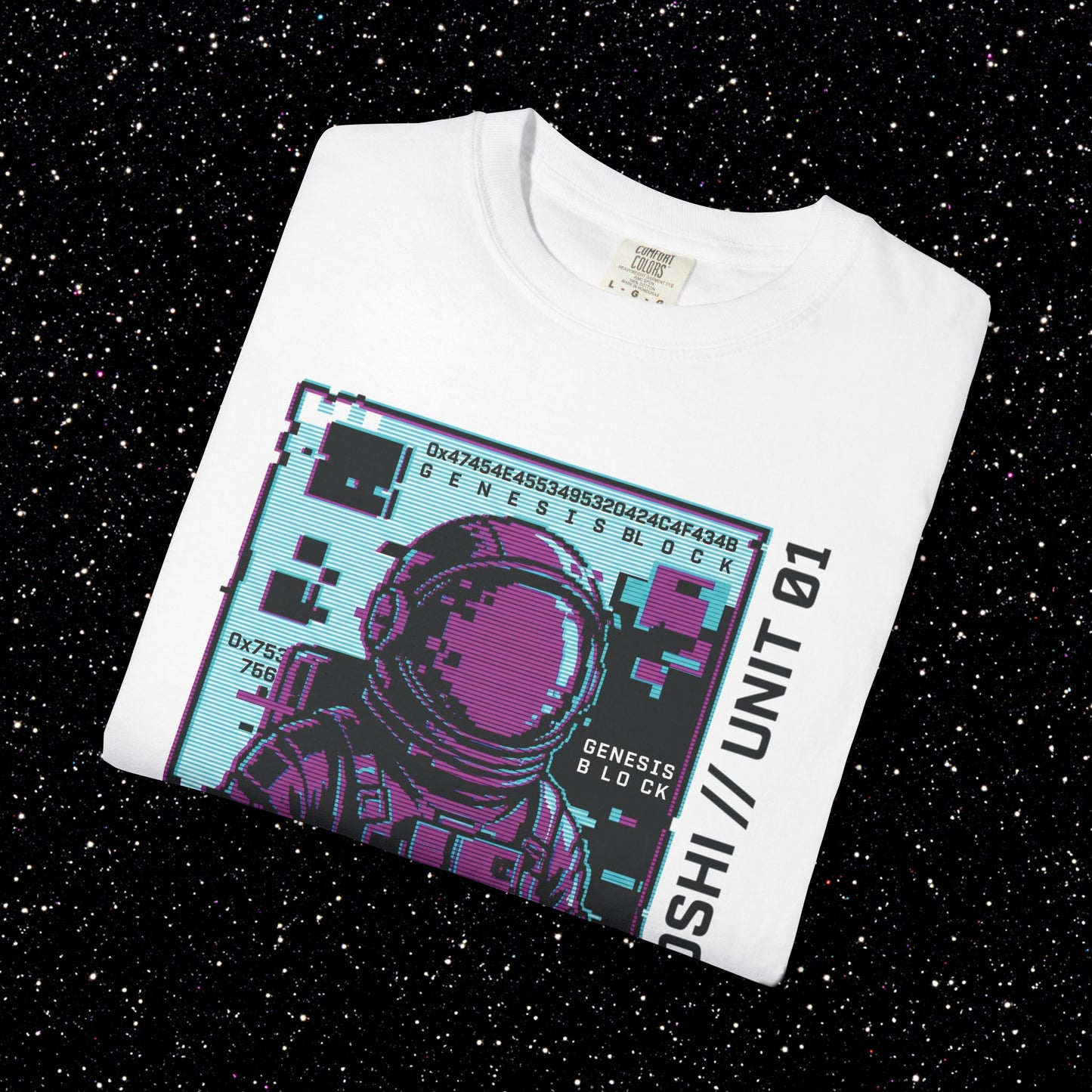 Genesis Block Astronaut T-Shirt | Satoshi Unit 01 Bitcoin Tee