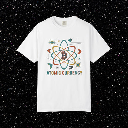 Bitcoin Atomic Currency T-Shirt — Retro Space Crypto Tee