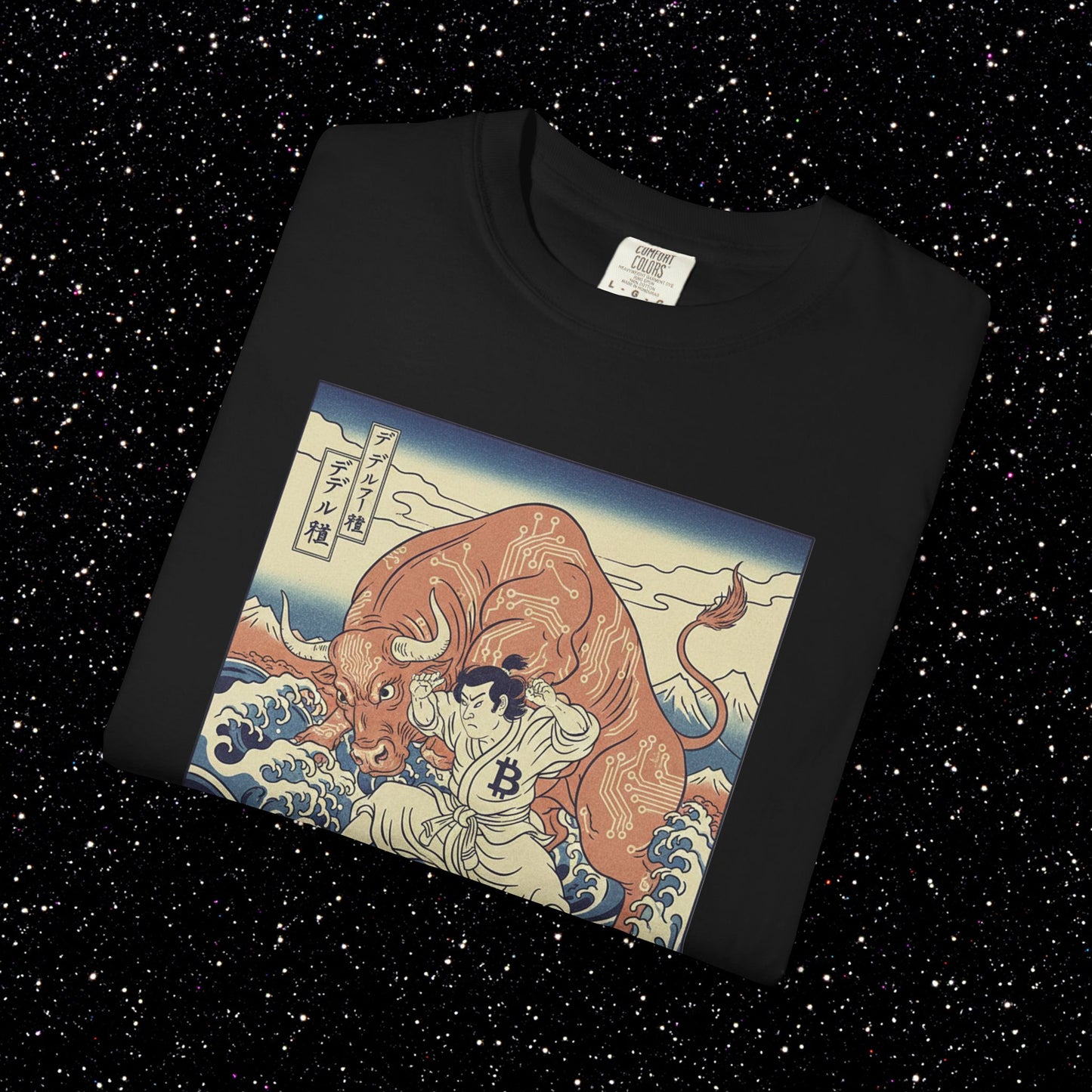 Bitcoin Bull vs Bear Samurai T-Shirt | Ukiyo-e Art Tee