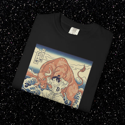 Bitcoin Bull vs Bear Samurai T-Shirt | Ukiyo-e Art Tee